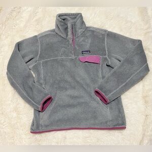 Patagonia * Re-Tool Snap-T® Pullover, gray with mauve/purple, Women’s Medium